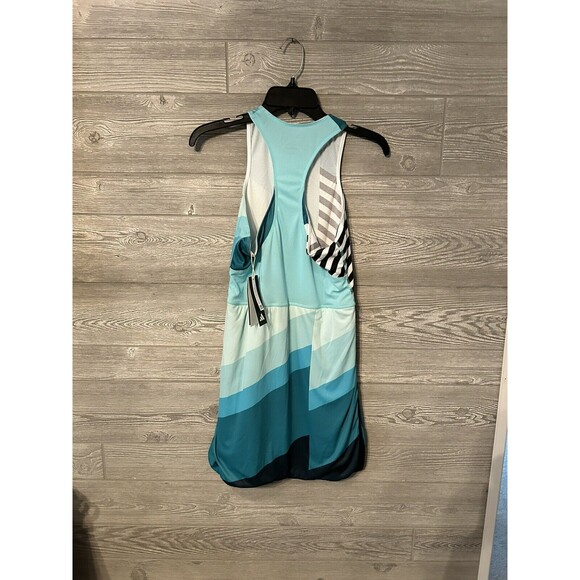 SZ M- Adidas Women's Aero Ready Transformative Tennis Dress, Flash Aqua /Black. - Picture 8 of 12